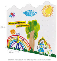Neu von Erhard Sport: Die Kinderkletterwand zum Bemalen Neu von Erhard Sport: Die Kinderkletterwand zum Bemalen