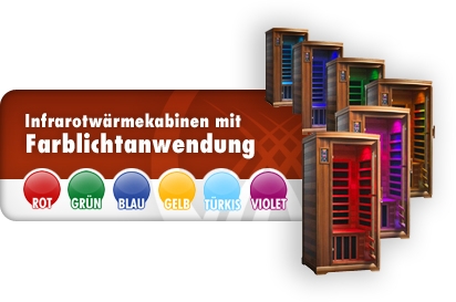 Farben sorgen für Stimmung in der Infrarot Wärmekabine Farben sorgen für Stimmung in der Infrarot Wärmekabine