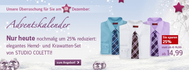 Aktionspreis: Krawatte und Hemd
