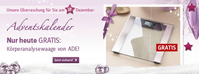 Ab einem Einkauf von 50 Euro bekommen Sie im Online-Adventskalender von BAUR eine wertvolle Körperan Ab einem Einkauf von 50 Euro bekommen Sie im Online-Adventskalender von BAUR eine wertvolle Körperan