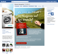 Siemens Facebook Page mit Applikation