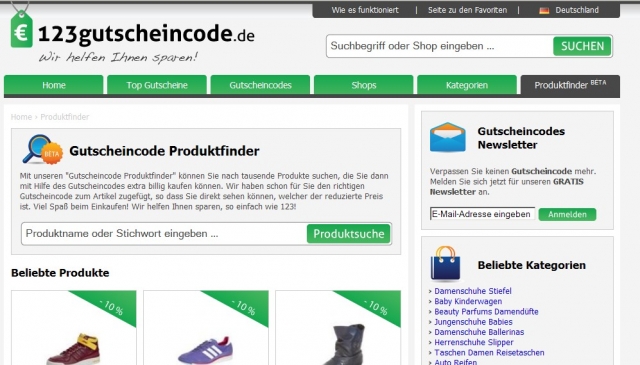 Neuer Service: Gutscheincodes für einzelne Produkte finden Neuer Service: Gutscheincodes für einzelne Produkte finden