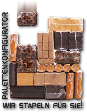Holzbriketts mit dem Paletten Konfigurator von www.HOLZBRX.de selbst zusammenstellen
