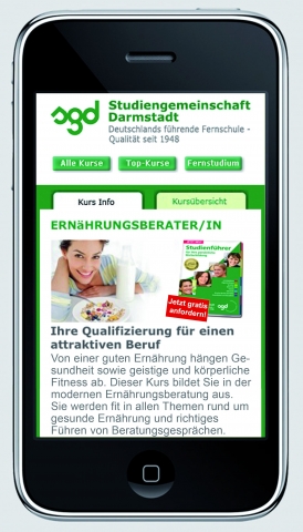 Mobile Website der Studiengemeinschaft Darmstadt (SGD) für die Recherche von unterwegs Mobile Website der Studiengemeinschaft Darmstadt (SGD) für die Recherche von unterwegs