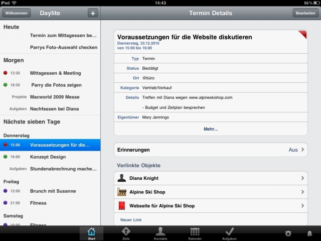 Daylite Touch ab sofort für das iPad verfügbar. Mobile CRM-Software für Mac-Anwender im Business-Umf Daylite Touch ab sofort für das iPad verfügbar. Mobile CRM-Software für Mac-Anwender im Business-Umf