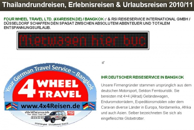 4x4Reisen.de mit neuem Portal: Four Wheel Travel in Bangkok erfolgreich als Autovermieter etabliert 4x4Reisen.de mit neuem Portal: Four Wheel Travel in Bangkok erfolgreich als Autovermieter etabliert