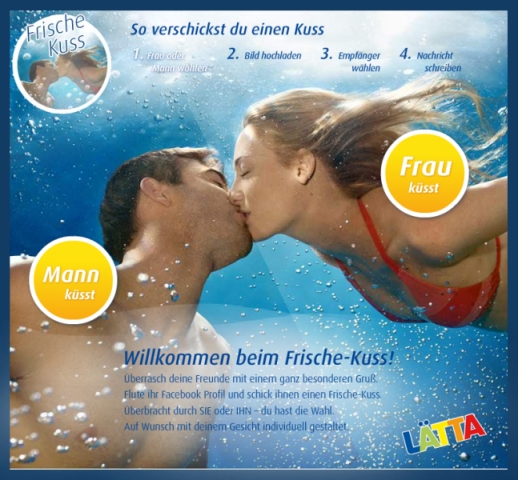Don't talk just kiss - Erlebe jetzt den ersten Onlinekuss mit der LÄTTA-Frische-Kuss-App auf Faceboo Don't talk just kiss - Erlebe jetzt den ersten Onlinekuss mit der LÄTTA-Frische-Kuss-App auf Faceboo