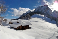 Verschneite Berglandschaft