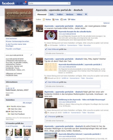 Ayurveda, das Wissen vom langen Leben, jetzt auch für Facebook-Mitglieder