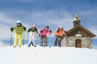 Skifahrer vor der Abfahrt