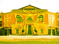 Bayreuther Festspielhaus –  goldige Jugendstilfassade für Katharina Wagners neue  „Meistersinger“