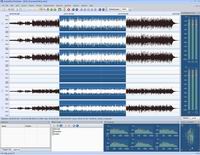 Eine Datei im Mehrkanalformat (in diesem Fall 5.1 Surround) in Acoustica Premium geladen. Eine Datei im Mehrkanalformat (in diesem Fall 5.1 Surround) in Acoustica Premium geladen.
