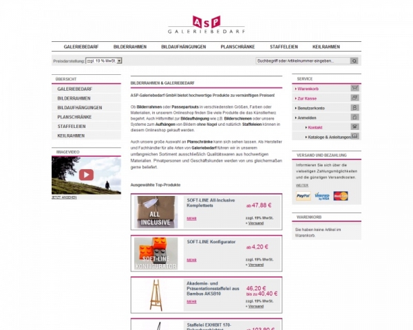 Galeriebedarf.com erstrahlt in neuem Glanz Galeriebedarf.com erstrahlt in neuem Glanz