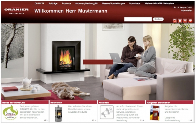 Oranier Heiztechnik: Fachhändler-Portal ist online