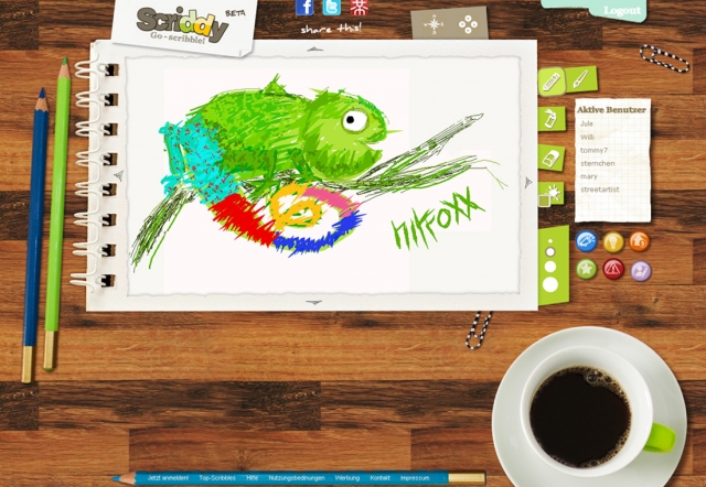 Scriddy.com: Massive Multiplayer Online Painting - Interaktives Kunstwerk im Web Scriddy.com: Massive Multiplayer Online Painting - Interaktives Kunstwerk im Web