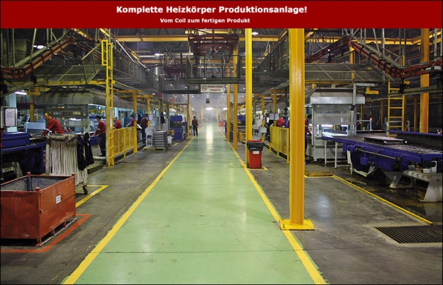 Verkauf einer kompletten Heizkörper Produktionsanlage Verkauf einer kompletten Heizkörper Produktionsanlage