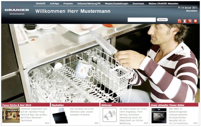 Oranier Küchentechnik: Fachhändler-Portal ist online Oranier Küchentechnik: Fachhändler-Portal ist online