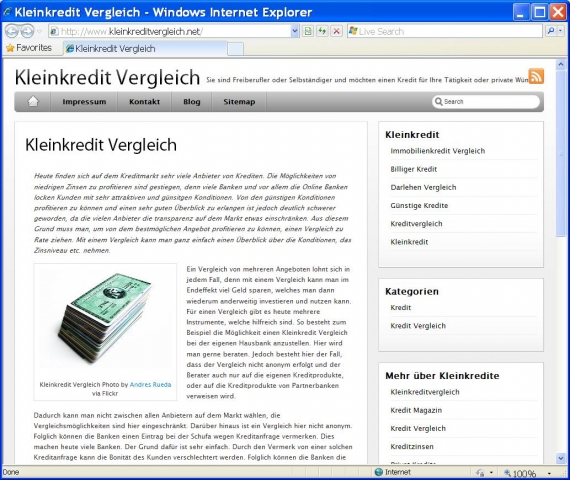 Kleinkredit Vergleich sollte dem Kunden erleichtert werden Kleinkredit Vergleich sollte dem Kunden erleichtert werden