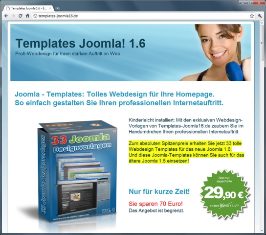 Webdesign für Joomla 1.6: 33 Joomla-Templates für die neue CMS-Version 1.6 jetzt zum günstigen Paket