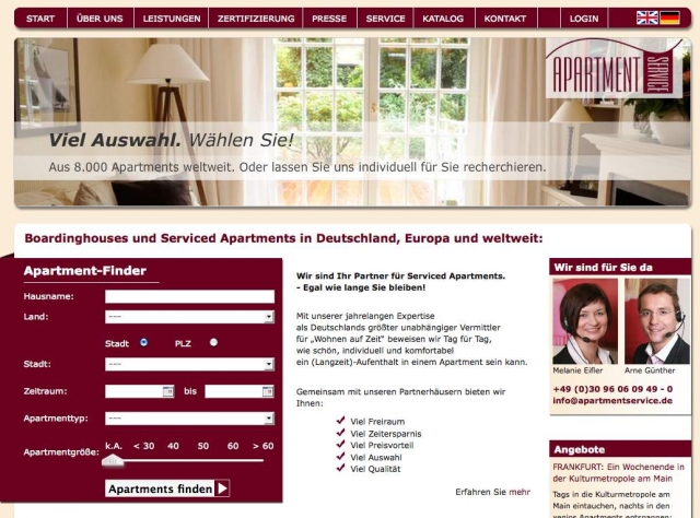 Website-Relaunch im Jubiläumsjahr: Apartmentservice präsentiert Internetauftritt in neuem Design Website-Relaunch im Jubiläumsjahr: Apartmentservice präsentiert Internetauftritt in neuem Design