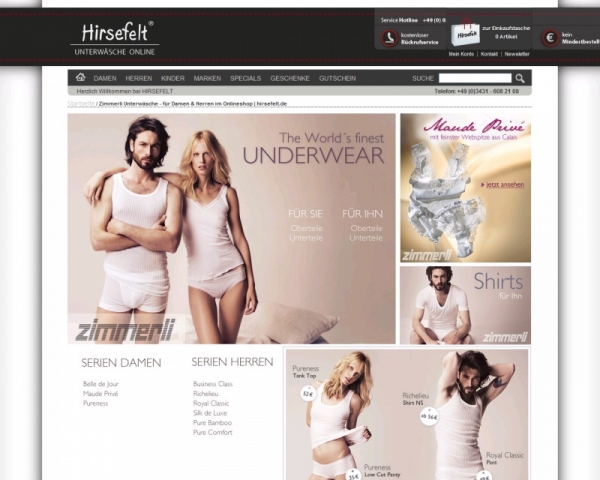 Zimmerli Unterwäsche ab sofort bei Hirsefelt.de Zimmerli Unterwäsche ab sofort bei Hirsefelt.de