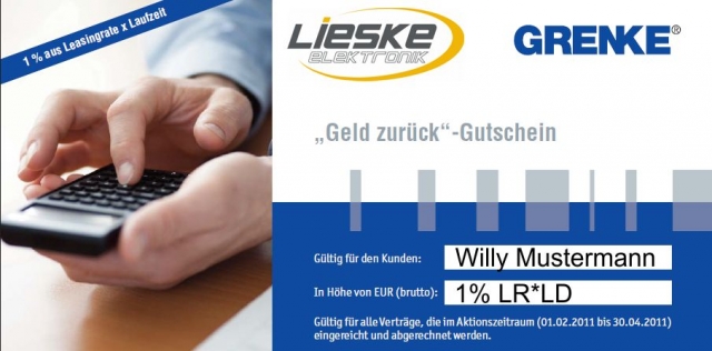 Geld-Zurück Leasing-Aktion bei Lieske-Elektronik Geld-Zurück Leasing-Aktion bei Lieske-Elektronik