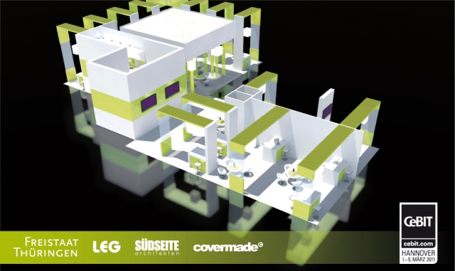 SÜDSEITE-architekten realisieren Gemeinschaftsstand des Freistaates Thüringen auf der CeBIT 2011 SÜDSEITE-architekten realisieren Gemeinschaftsstand des Freistaates Thüringen auf der CeBIT 2011