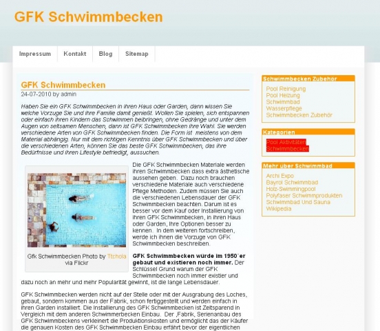 Webseite für Besitzer von GFK Schwimmbecken Webseite für Besitzer von GFK Schwimmbecken