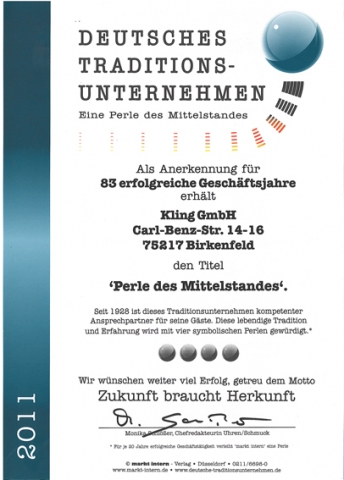 Kling GmbH erhält die Auszeichnung