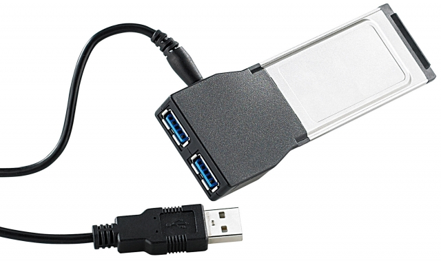Xystec ExpressCard USB3.0-Schnittstellenkarte mit 2 Ports
