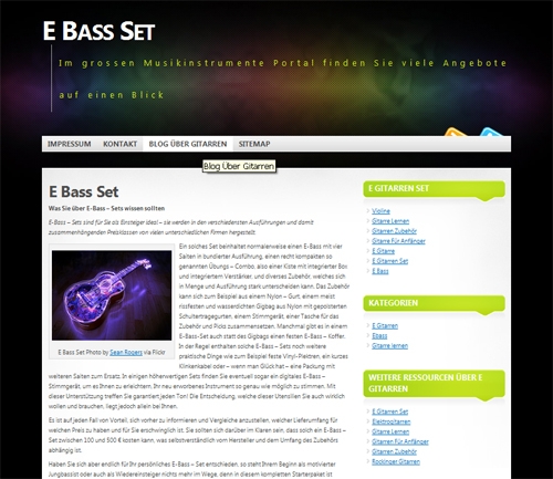 Webseite E Bass Set bietet neue Ideen