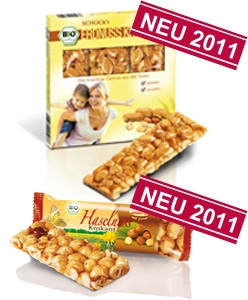 Neue Riegel von SCHOCK: Bio Family Erdnuss Krokant und Bio Country Haselnuss Krokant Neue Riegel von SCHOCK: Bio Family Erdnuss Krokant und Bio Country Haselnuss Krokant