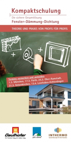 Kompaktschulung zum luftdichten Fenstereinbau in WDVS Kompaktschulung zum luftdichten Fenstereinbau in WDVS