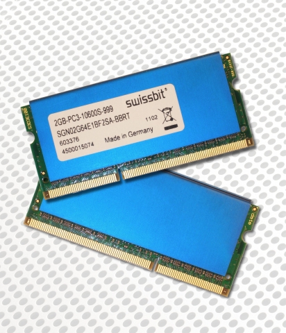 Swissbit INDUSTRIAL 2GB&4GB DDR3 SODIMMs jetzt auch mit Kühlkörper und Conformal Coating Swissbit INDUSTRIAL 2GB&4GB DDR3 SODIMMs jetzt auch mit Kühlkörper und Conformal Coating