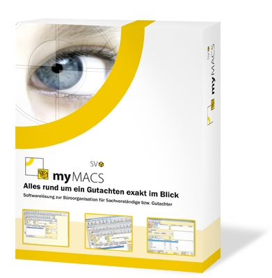 myMACS SV - Sachverständigen- und Gutachter-Software für die Büro-Organisation und -Verwaltung
