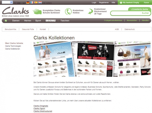 Clarks endlich per Mausklick nach Hause Clarks endlich per Mausklick nach Hause