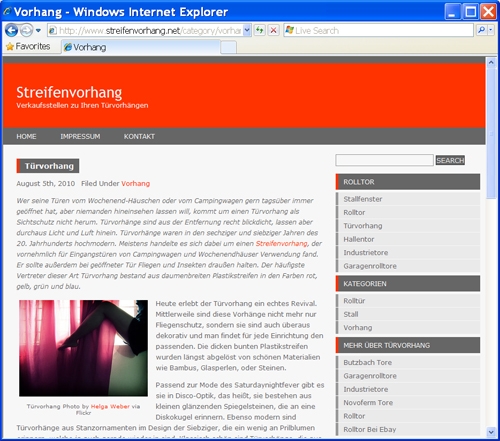 Portal Streifenvorhang wurde gestartet Portal Streifenvorhang wurde gestartet