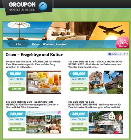 Groupon.de nimmt Kurs auf die Reisebranche Groupon.de nimmt Kurs auf die Reisebranche