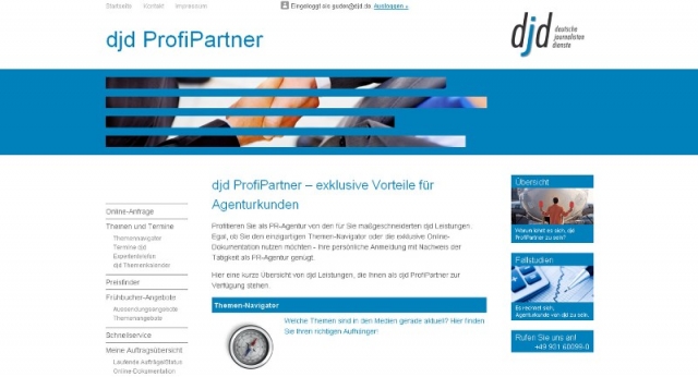 djd: Neues Agenturportal für PR-Profis djd: Neues Agenturportal für PR-Profis