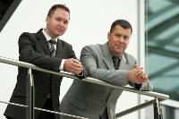 Alexander Hutzler und Dennis Woicke, Geschäftsführer der XelaNed GmbH Alexander Hutzler und Dennis Woicke, Geschäftsführer der XelaNed GmbH