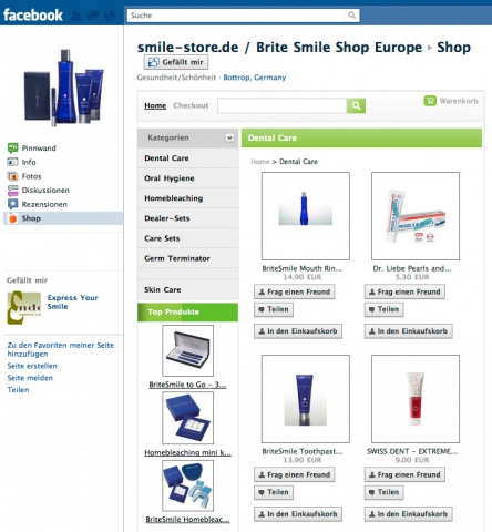 Erstmals Bleaching-Produkte auf Facebook Erstmals Bleaching-Produkte auf Facebook