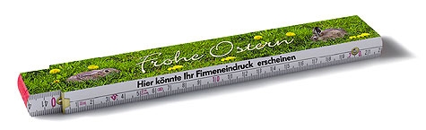 Bedruckte Zollstöcke mit Ostermotiven: Einzigartige Werbezollstöcke zu Ostern von Maßstab Diamant Bedruckte Zollstöcke mit Ostermotiven: Einzigartige Werbezollstöcke zu Ostern von Maßstab Diamant