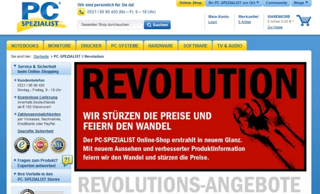PC-SPEZIALIST Online Shop in neuem Glanz