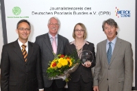 v.l.n.r.: Dr. P. Amann, Merck Serono, H.-D. Kunz, DPB, A. Graf, dpa, Dr. M. Reusch, BVDD v.l.n.r.: Dr. P. Amann, Merck Serono, H.-D. Kunz, DPB, A. Graf, dpa, Dr. M. Reusch, BVDD