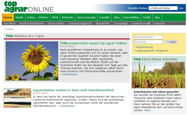 top agrar, das Magazin für moderne Landwirtschaft, relauncht Online-Auftritt top agrar, das Magazin für moderne Landwirtschaft, relauncht Online-Auftritt