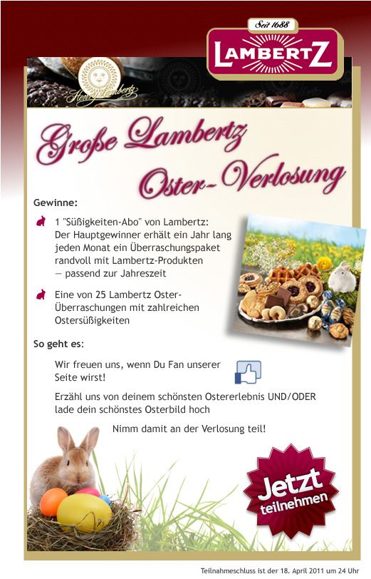 Die Oster-Verlosung bei facebook