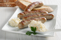 Grillwürstchen mit Raspelstix von Schamel Meerrettich Grillwürstchen mit Raspelstix von Schamel Meerrettich