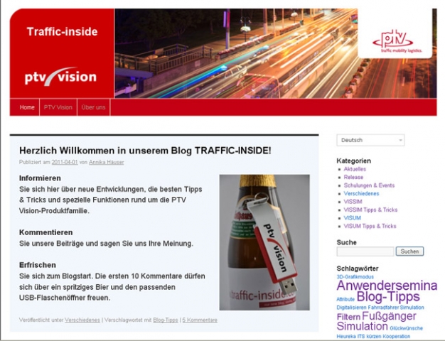 Erstes Blog im Bereich Verkehrsplanung gestartet Erstes Blog im Bereich Verkehrsplanung gestartet