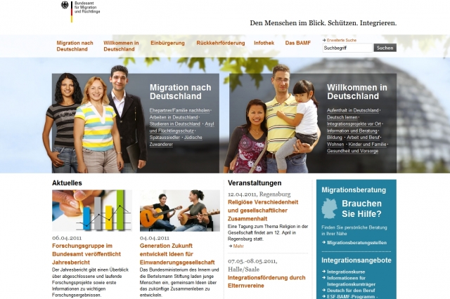 Bundesamt für Migration und Flüchtlinge informiert onlineüber Migration und Integration Bundesamt für Migration und Flüchtlinge informiert onlineüber Migration und Integration