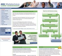 Die Internetseite der AGG Mitarbeiterschulung